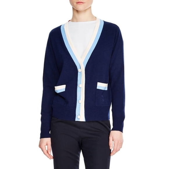 Sandro Clotilde Stripe Wool & Cashmere Cardigan 015500 - Picture 6 of 14